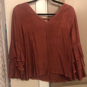 Rust Bell Sleeved Top